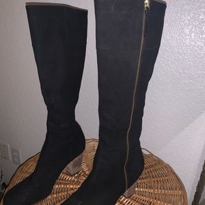 Cole Haan suede zip up knee high boots